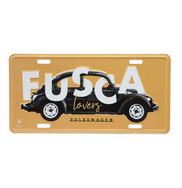13118_Placa-Carro-Aluminio-Lover-FD-Fusca-Volkswagen-Amarelo