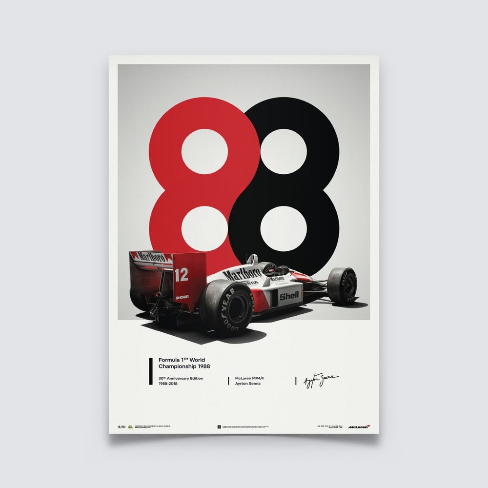 Pôster Fórmula 1 Década 80S Mc Laren Ayrton Senna - sennashop