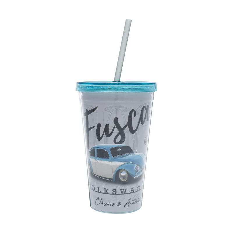 13129_Copo-com-Canudo-Plastico-Authentic-Classic-Fusca-Volkswagen-Cinza-ClaroAzul